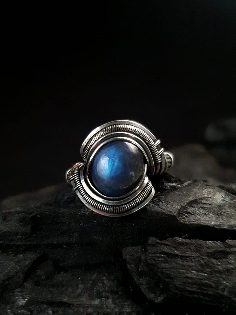 Blue Labradorite & Silver Ring