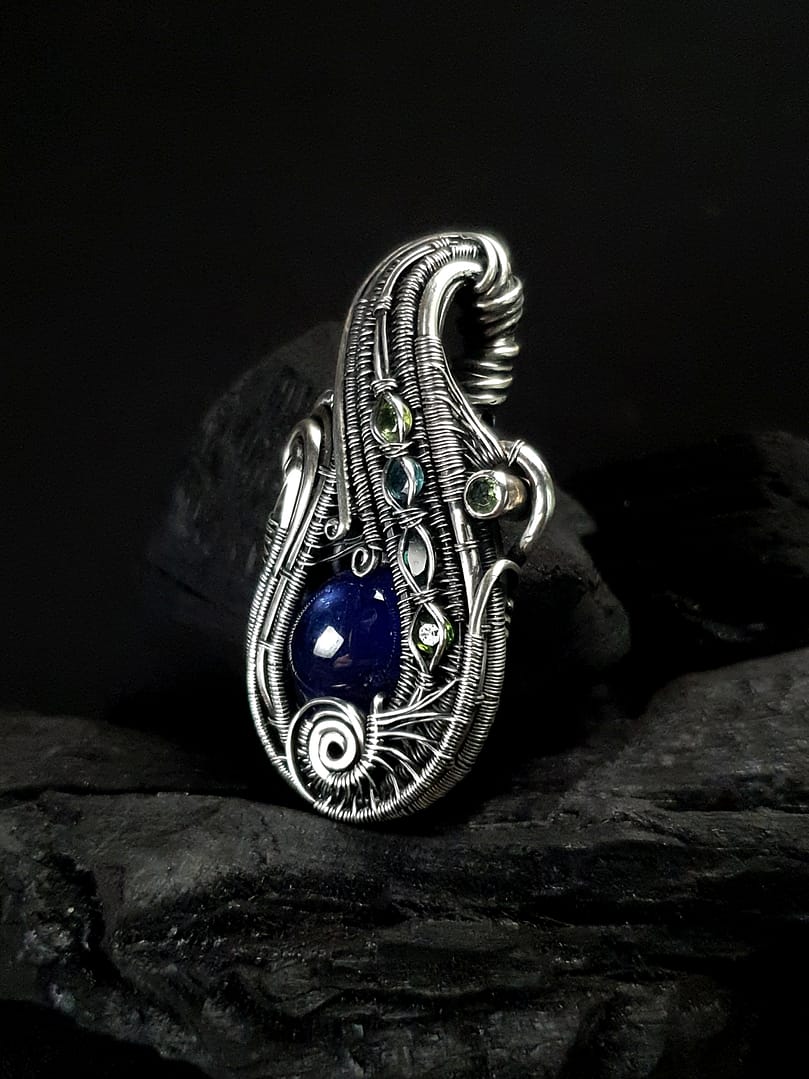 Sapphire Tourmaline & Silver pendant