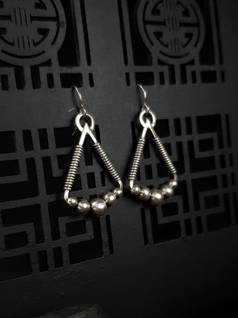 Delta - Silver Earrings