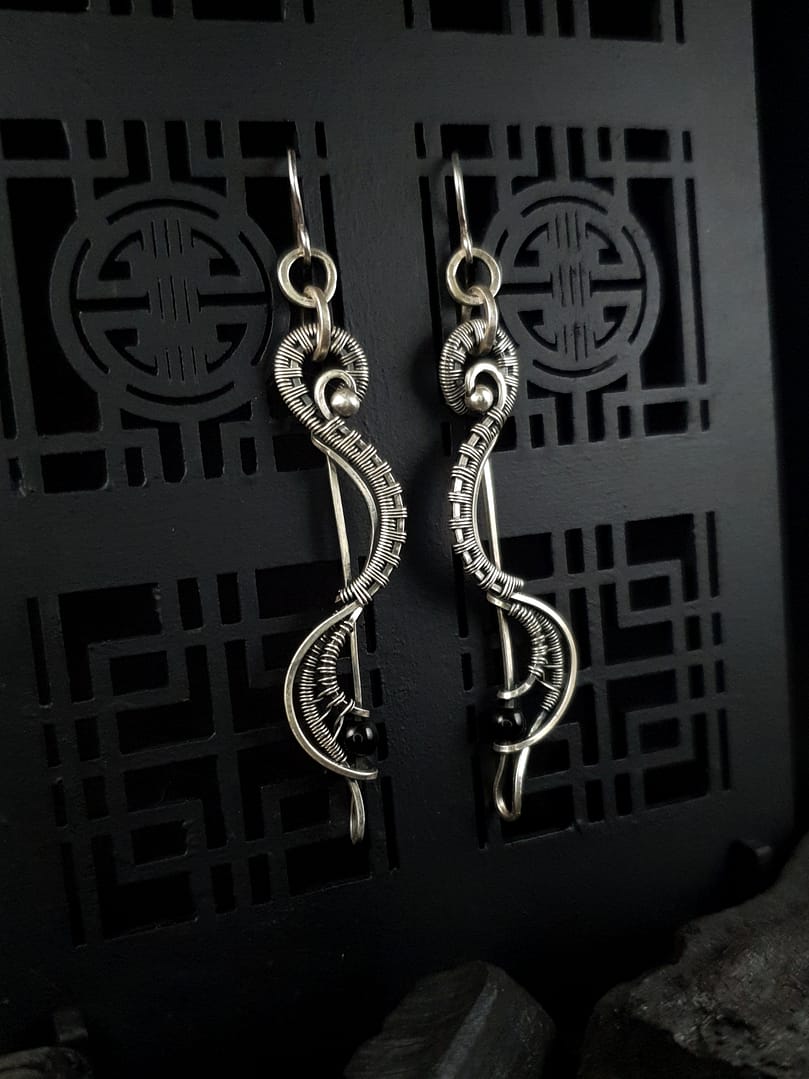 Sigma - Onyx & Silver Earrings