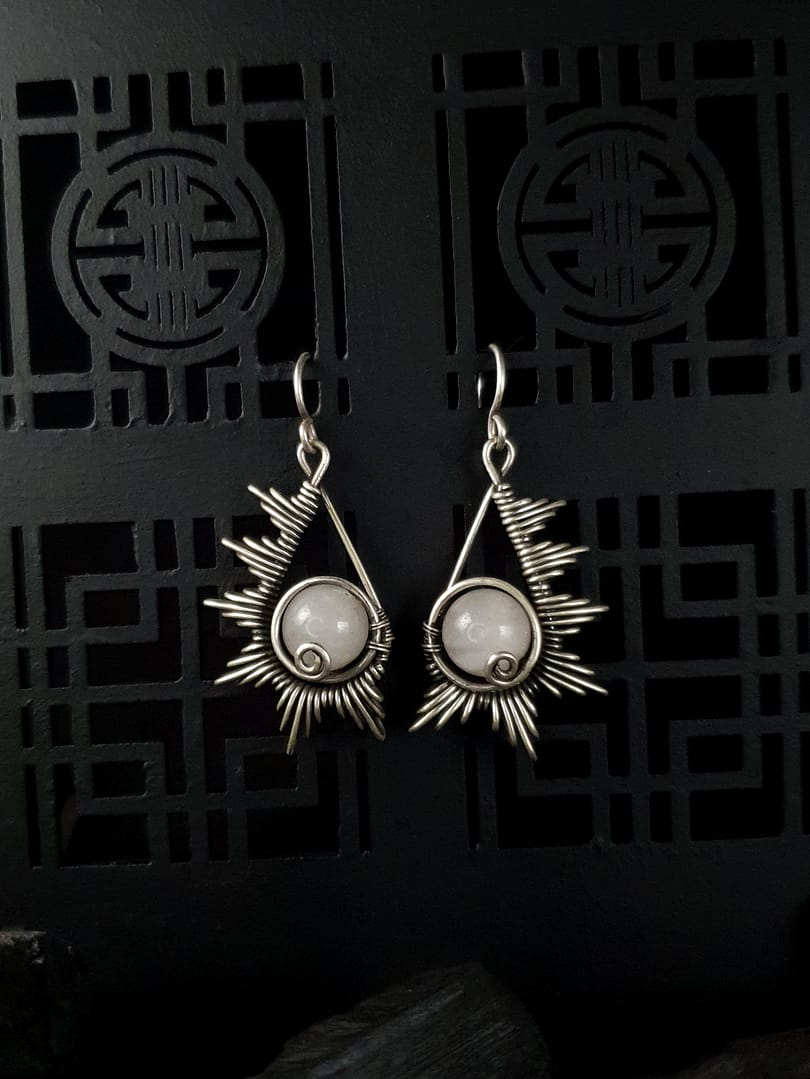 Helios - Quartz & Silver Earrings